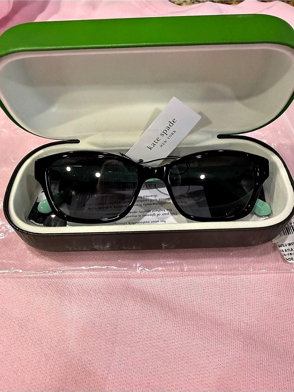 Kate Spade Ayla 2/S Black & Green Sunglasses NWT